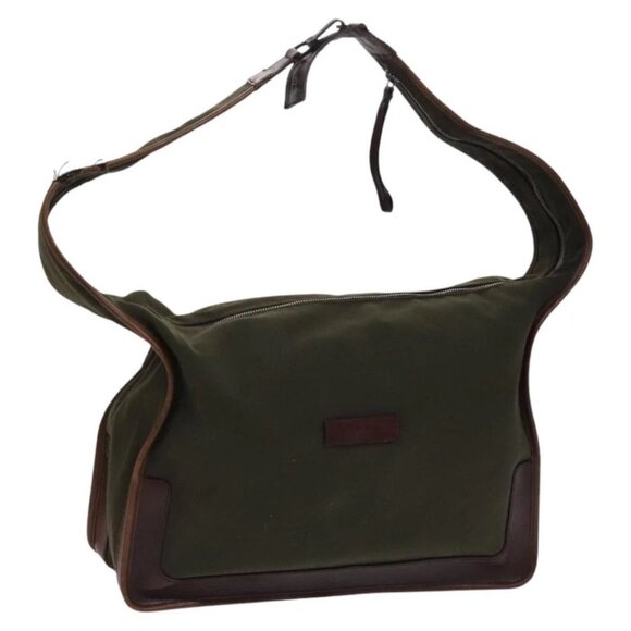 GUCCI Shoulder Bag Canvas Khaki Auth hk2330 - Picture 1 of 16